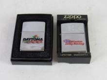 (2) Vintage Zippo Lighters- NHRA Drag Racing, Daytona 500