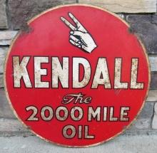 Outstanding 1954 Kendall Motor Oil "2000 Mile" Double Sided Service Station Sign