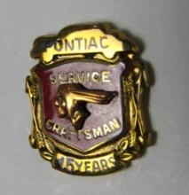 Antique Pontiac 15 Year Service Craftsman Award Pin