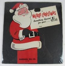 Antique Bardahl Motor Oil Santa Claus Cardboard Christmas Sign/ Can Topper