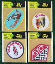 Lot (4) Vintage Automotive Sewn Patches/ All Sealed- Buick, Cuda, Olds, GTO