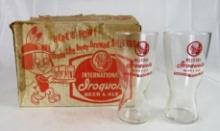 Antique Iroquois Beer & Ale Set of (6) Mel-O-Dry Glasses/ Pilsners in Orig. Box
