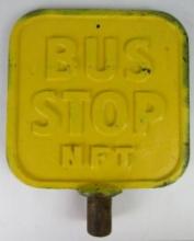Rare Antique Cast Iron Niagara Frontier Transit BUS STOP Sign 14.5" x 14.5"