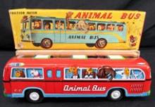 Antique ATC Japan Tin Friction "Animal Bus" 11.5" MIB