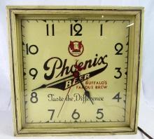 Rare Antique Phoenix Beer (Buffalo, NY) Advertising Clock by Crystal Mfg. Chicago