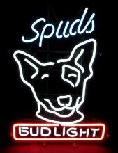 Vintage 1980's Budweiser Spuds Mackenzie Bud Light Neon Sign 20 x 27"
