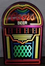 Excellent Vintage Coors Beer 4ft. "Juke Box" Bar Sign/ Lighted