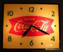 Excellent Antique Coca Cola Glass Face bubble Clock by Swihart Products