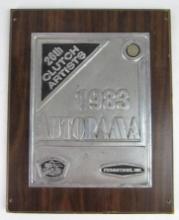 Vintage 1983 Buffalo Autorama "Clutch Artists" Award Plaque