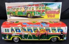 Vintage 1970 Ono Japan Tin Friction "Animal Bus" 11"