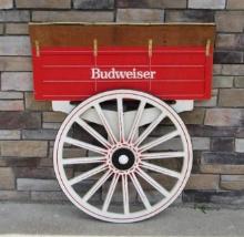 Rare Vintage Budweiser Beer Wooden "Buckboard"/ Wagon Wheel Sign