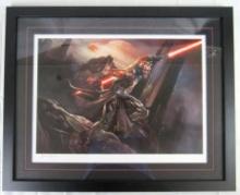Excellent Star Wars Darth Maul "Savage Rage" Framed Ltd. Edt. Print/ Artist Signed