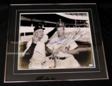 Beautifully Framed & Matted Mickey Mantle Signed 1956 Triple Crown 16 x 20 Photo w/ JSA COA Full