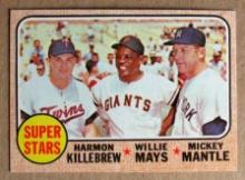 1968 Topps #490 Super Stars Mickey Mantle / Willie Mays / Killebrew