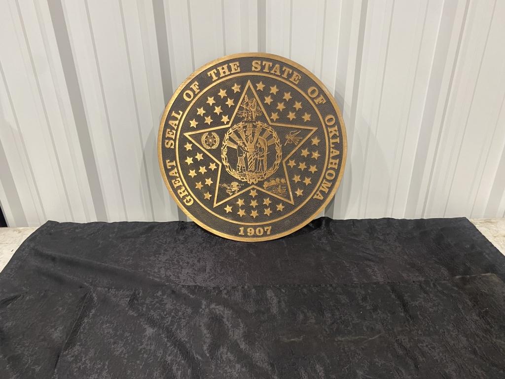 Seal of Oklahoma 24" bronze