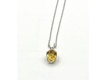 Sterling Silver Natural Citrine (1.64ct) Pendant with Sterling Silver Chain, Retail $175.00