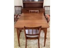 Mid Century Table with 2 Leaves & 6 Chairs (Knechtel Furniture Limited)