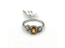 Sterling Silver Natural Citrine , Ring, Size 6.75, Retail $300.00.