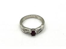 Sterling Silver Natural Enhanced Ruby Ring, Size 7, Retail $400.00. Ruby is the birthstone for July.