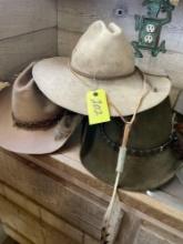 Cowboy hats. 3 pieces