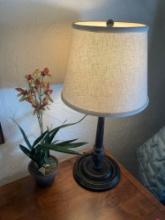 29"T table lamp with shade & 24" T artificial plant deco