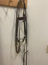 Horse leather bridal with reins