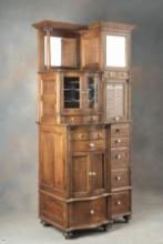 Rare and possibly the most desirable antique quarter sawn oak case, floor model Dental Cabinet, #66,