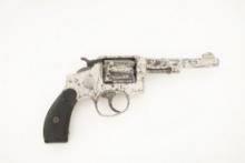 Smith & Wesson Double Action Revolver, .38 SPL caliber, SN 51066, nickel finish, showing some loss o