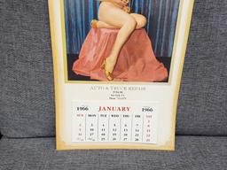 1966 Auto & Truck Repair Nude Pinup Garage Gas Station Sexy Calendar New York NY