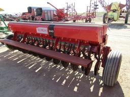 1747. 392-523, MELROE 240 12 FT. END WHEEL DRILL, FERTILIZER BOX, NICE, TAX