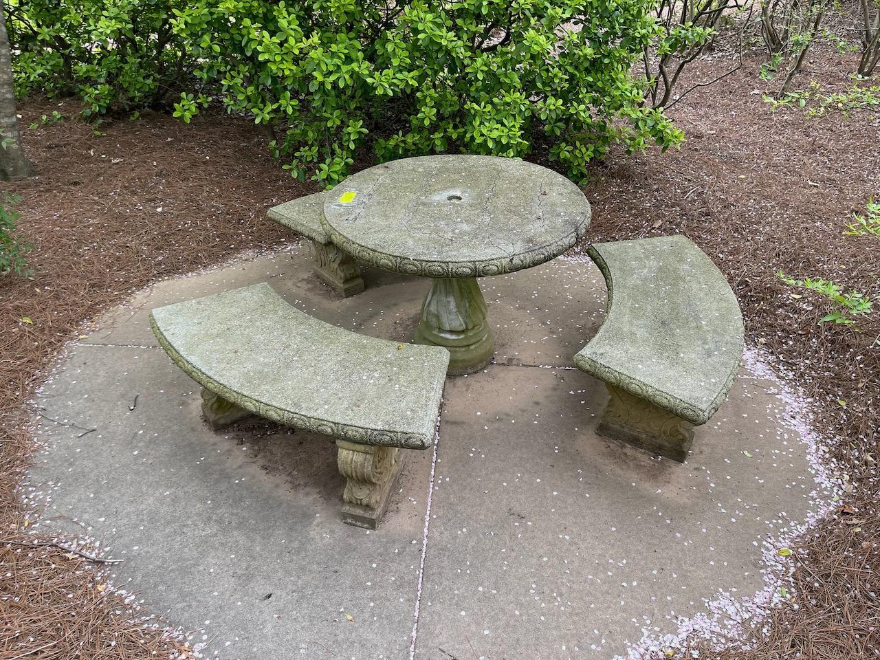 Stone Table & 3 Benches - 42"