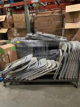 19-30-03-FL Folding metal gray chairs - approx. 55, with 2 carts.
