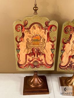 Pair of Monkey Motif Decorative Tabletop Panels, 24.25"x7.5"