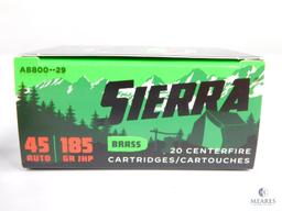 40 Rounds Sierra .45 ACP Self Defense Ammunition - 185-grain Hollow Point