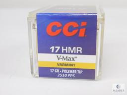 50 Rounds CCI 17 HMR Ammunition - 17-grain VMAX