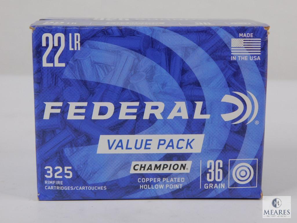 325 Rounds Federal Champion .22 Long Rifle Ammo. 36 Grain Hollow Point