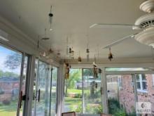 HUGE Wind Chime Collection and Decorative Items on Back Porch