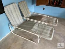 Two Outdoor Lounge Chairs - Aluminum Frame