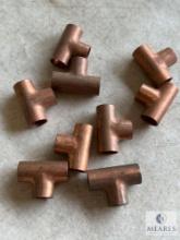 Nine Streamline Copper Tees - 3/8 OD