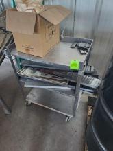 Stainless Steel Rolling Cart and Contents
