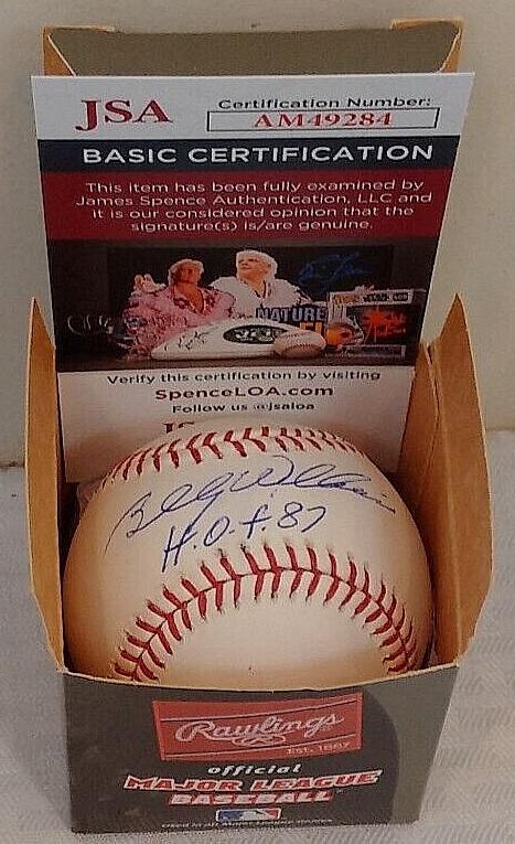 Billy Williams Signed Autographed ROMLB Baseball JSA Cubs HOF 1987 Inscription Clean Nice A's