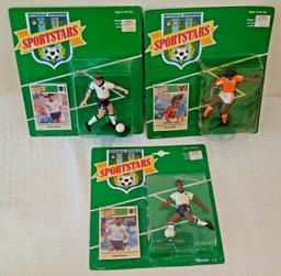 3 Vintage Kenner 1989 MLS Soccer Starting Lineup MOC Lot Sportstar Gullit Lineker Barnes Figures
