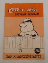 Vintage 1964 Houston Colt 45s Program MLB Baseball Giants Mays UnScored Nice HTF Rare