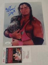 Bret Hart Autographed Signed JSA COA WWF Wrestling 8x10 Photo WWE WCW nWo Stampede