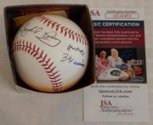 Gaylord Perry Autographed Signed ROMLB Baseball Wins HOF 2 Inscriptions Giants Braves JSA COA