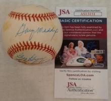 6x Signed Autographed ROMLB Baseball MLB JSA COA Phillies Maddux Bowa Gross Vukovich
