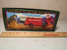 N I B Vtg 1996 Texaco 1949 White Tilt Cab Tanker Truck Bank