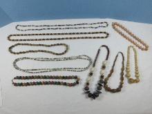Lot Necklaces Sirocco Rope Circa 1988, Wooden Beads, Beautiful Colorful Necklace, Seed etc.