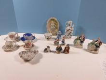 Lot Porcelain Occupied Japan Figurines 3" Boy/Girl w/ Dog, 2 Victorian Couples 4 1/2", Chase