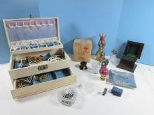 Lot Vintage Jewelry Box, Misc Costume Jewelry, Trinket Box, Ring Box etc